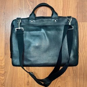 Jack Spade pebbled black leather briefcase